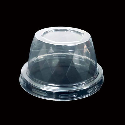 Clear PET Blister Cup Lid for Coffee Boba Milk Tea Yogurt Customizable Crystal Shape