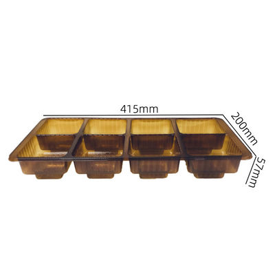 Customized 6 Compartment Amber Color Blister Insert Tray for Mooncake Plastic Box