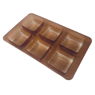 ISO45001 Approved Amber PET Tray for Mooncakes Pastries in Vacuum Forming Material