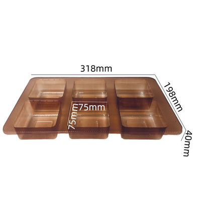 ISO45001 Approved Amber PET Tray for Mooncakes Pastries in Vacuum Forming Material