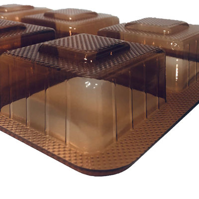 ISO45001 Approved Amber PET Tray for Mooncakes Pastries in Vacuum Forming Material