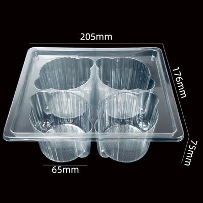 Food Grade 4 Pack Plastic Boxes for Disposable Cupcakes Muffins PET Plastic Type