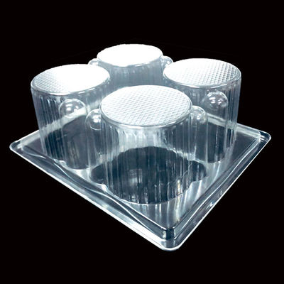 Food Grade 4 Pack Plastic Boxes for Disposable Cupcakes Muffins PET Plastic Type
