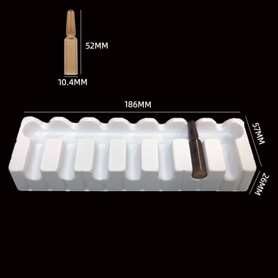 Semi Enclosed Plastic Packaging White PET Blister Insert Tray For Ampules Vials Safety