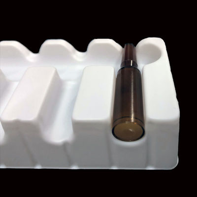 Semi Enclosed Plastic Packaging White PET Blister Insert Tray For Ampules Vials Safety