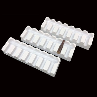 Semi Enclosed Plastic Packaging White PET Blister Insert Tray For Ampules Vials Safety