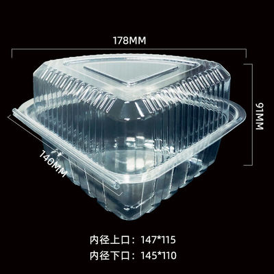 Customized Quarter Round Plastic Box for Cheese Cakes Cheeseburgers Clear PET Clamshell