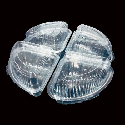 Customized Quarter Round Plastic Box for Cheese Cakes Cheeseburgers Clear PET Clamshell