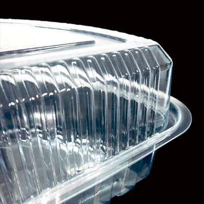 Customized Quarter Round Plastic Box for Cheese Cakes Cheeseburgers Clear PET Clamshell