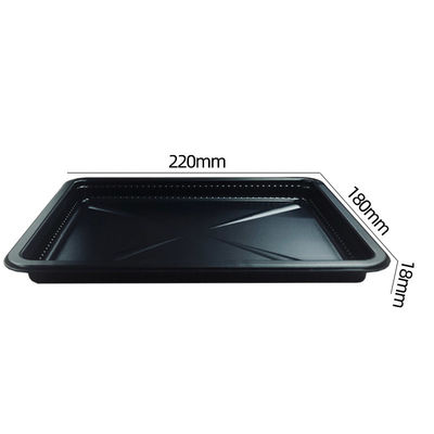 Cold Resistant Plastic Food Serving Plate Black PP Blister Tray for Beef Slice Meat